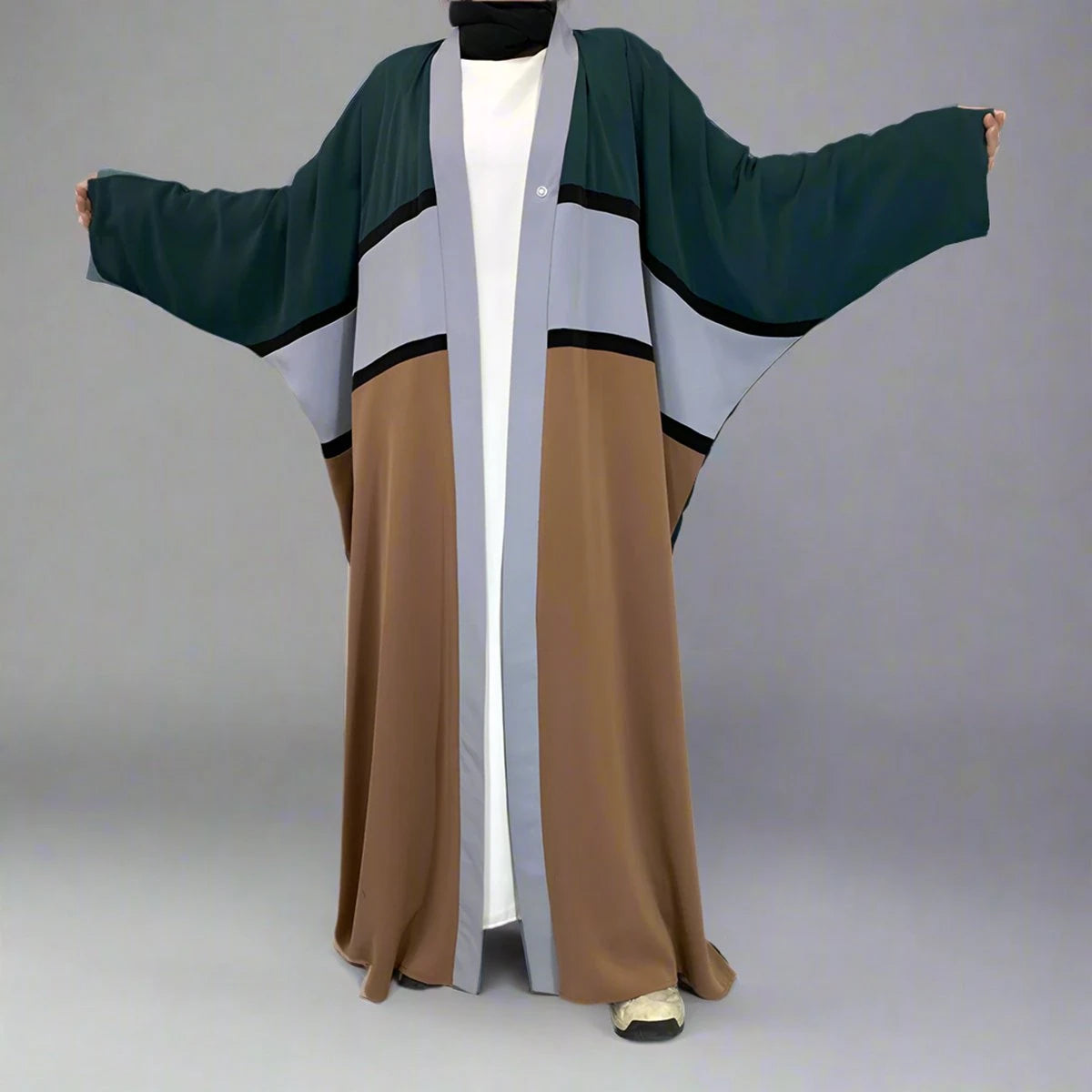 Modest Fashion Cardigan Open Abaya Dress #251459