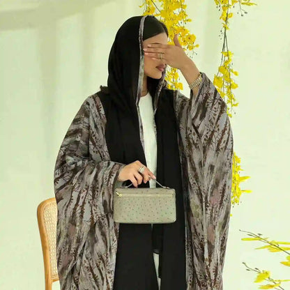 Muslim Women Open Abaya Dress With Matching Hijab #25243