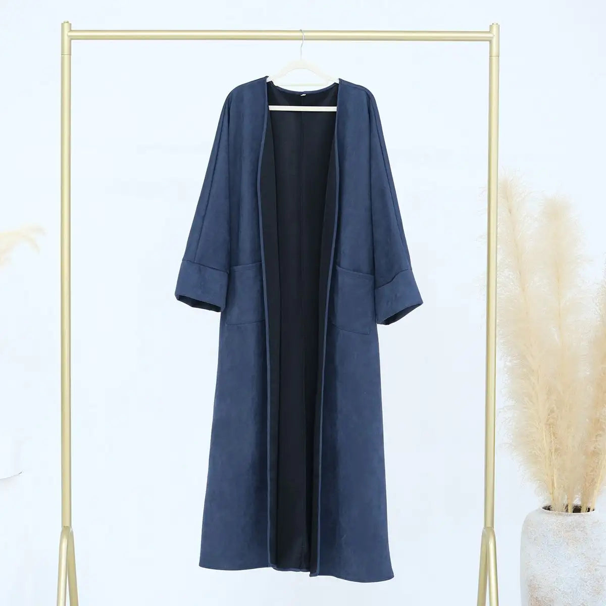 Winter Fall Velvet Cardigan Open Abaya Coat