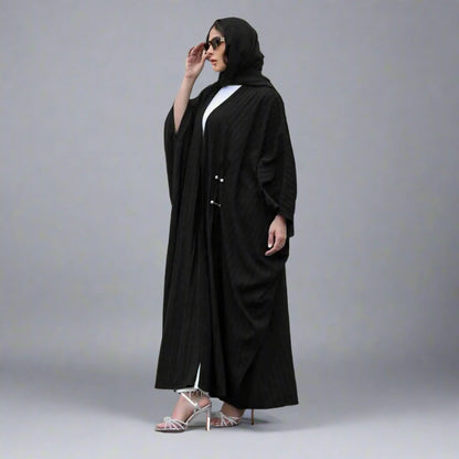 Muslim Women Free Size Cardigan Open Abaya Dress