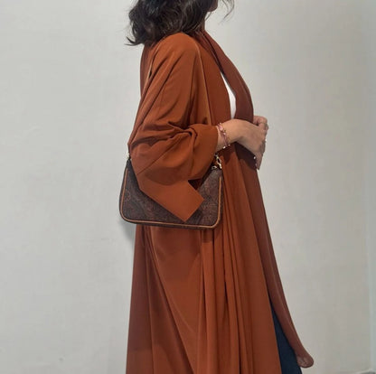 Wrinkle Cardigan Open Abaya Dress #25174