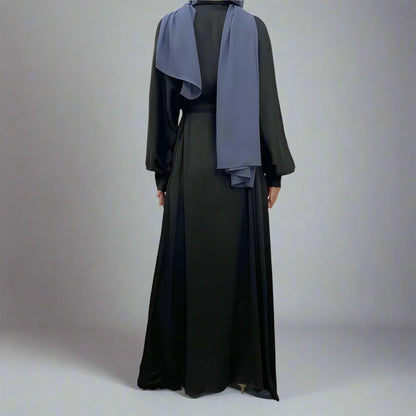 With Pocket Muslim Women Classic Daily Wear Open Abaya Dress