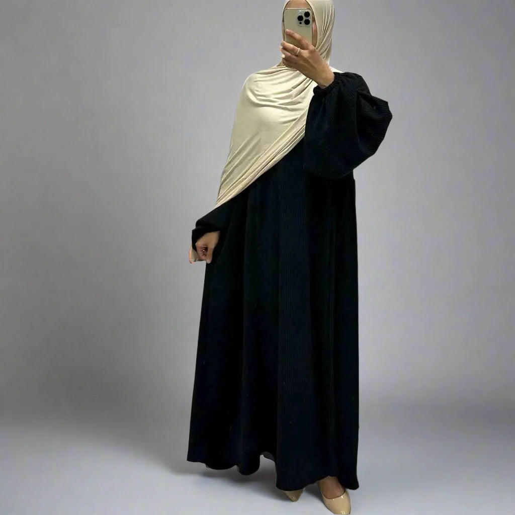 Winter Fall Thick Corduroy Abaya Dress