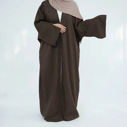 Beads Cardigan Open Abaya Dress #24849