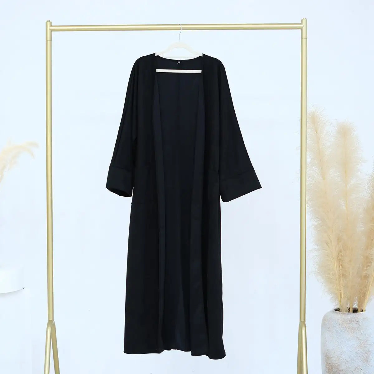 Winter Fall Suede Velvet Cardigan Open Abaya Coat