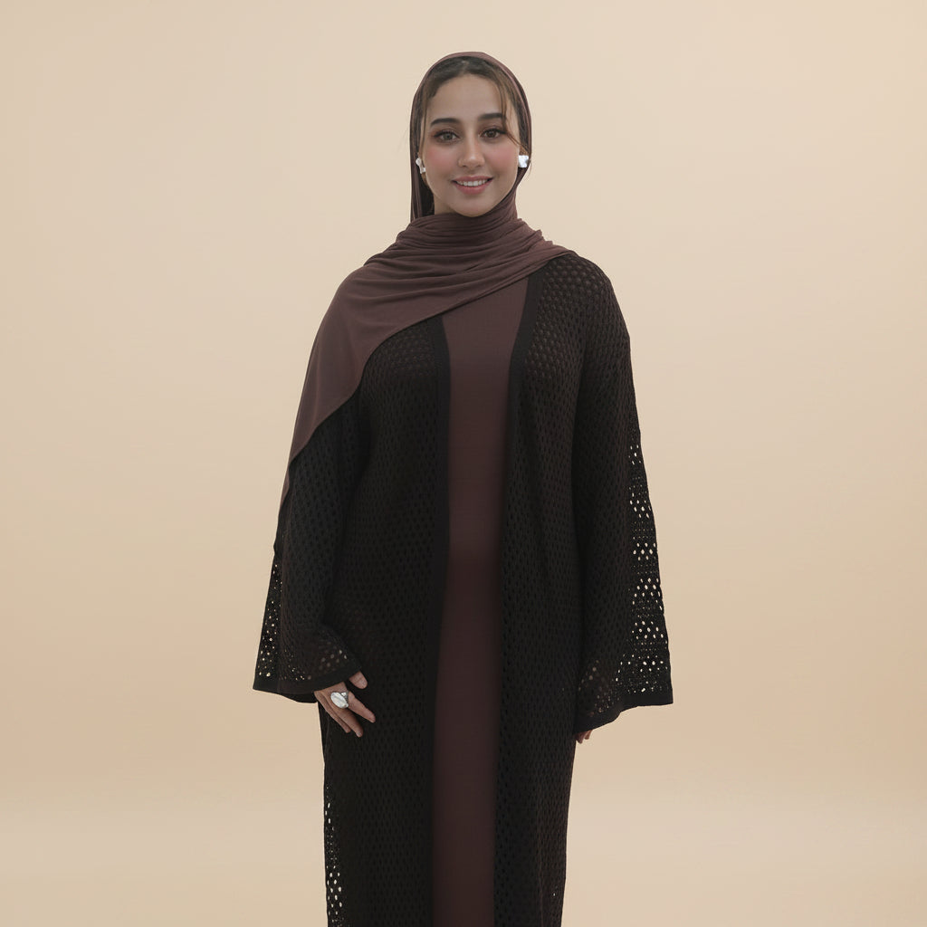 Muslim Women Hollow Open Abaya Dress #261080