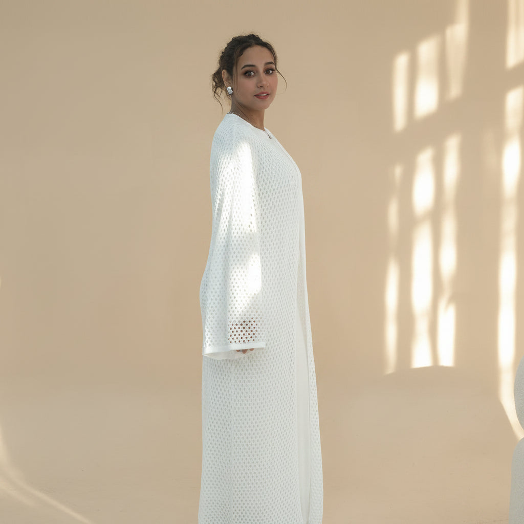 Muslim Women Hollow Open Abaya Dress #261080