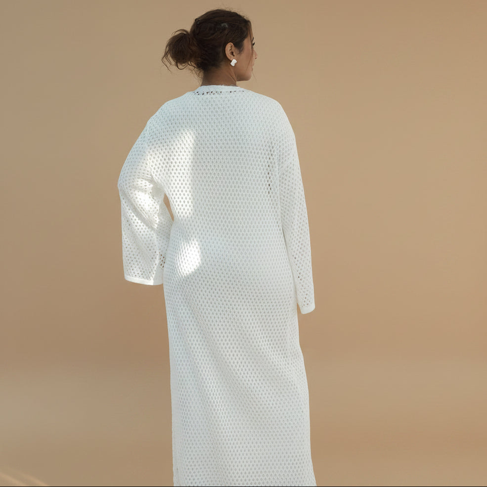 Muslim Women Hollow Open Abaya Dress #261080