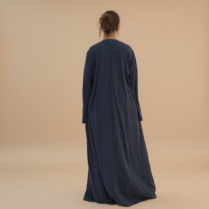 Hand beading Open Abaya Dress For Women - Coffee/Black/Dark Gray/Pink - #261106
