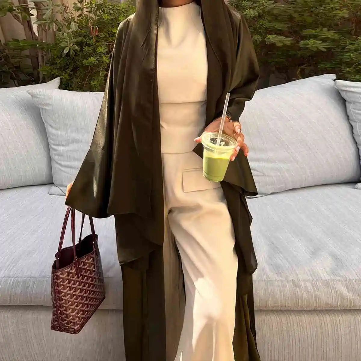 Plain Cardigan Open Abaya Dress Modest Fashion #24116