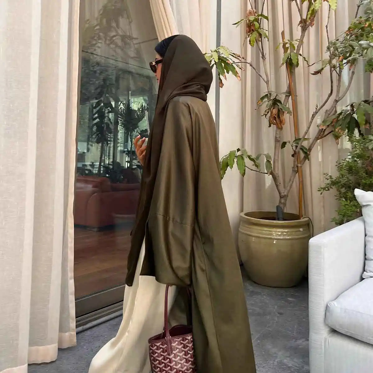 Plain Cardigan Open Abaya Dress Modest Fashion #24116