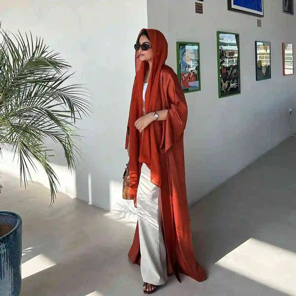 Plain Cardigan Open Abaya Dress Modest Fashion #24116