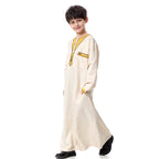 Muslim Boy Arab Embroidery Thobe Thawb