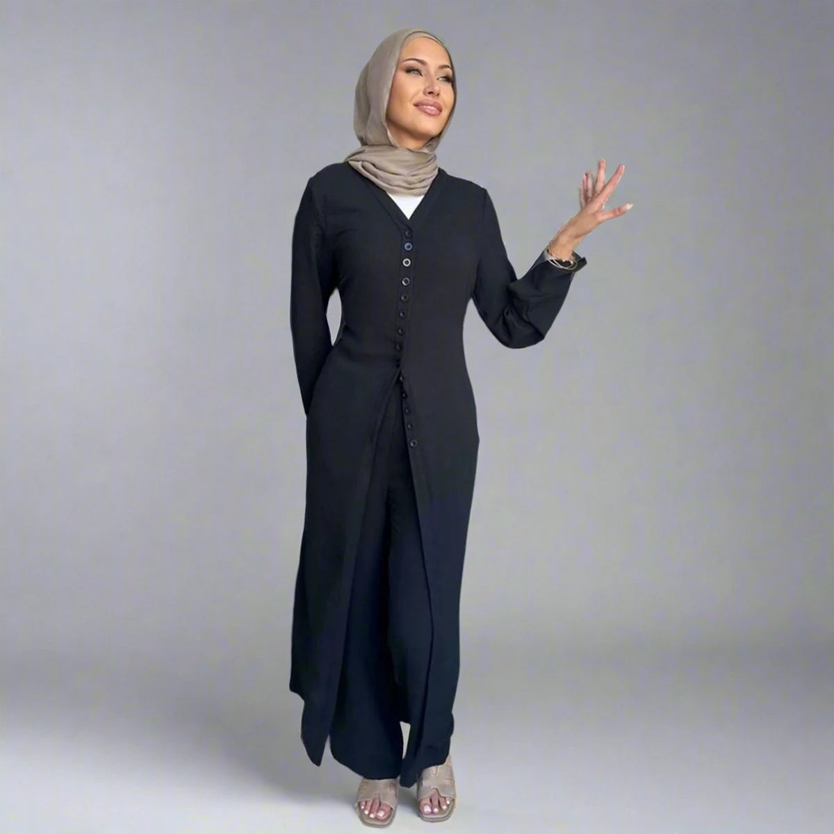 Daily Wear Wrinkle 2 Pieces Set Tops And Pants #25945