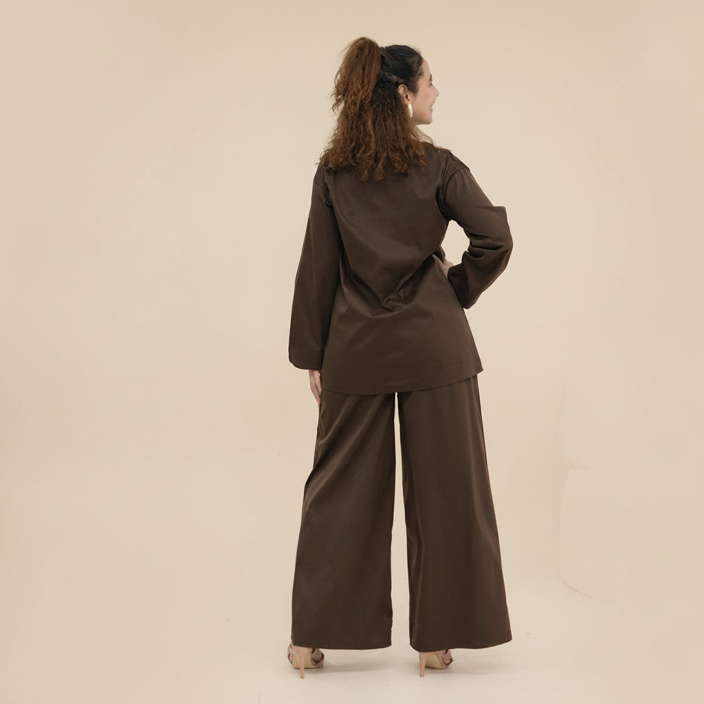 Daily Wear Muslim Women 2 Pieces Set Tops And Pants Suit Set #251312