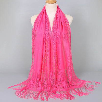 Muslim Women Lace Hollow Tassel Hijab Scarf #26VS068