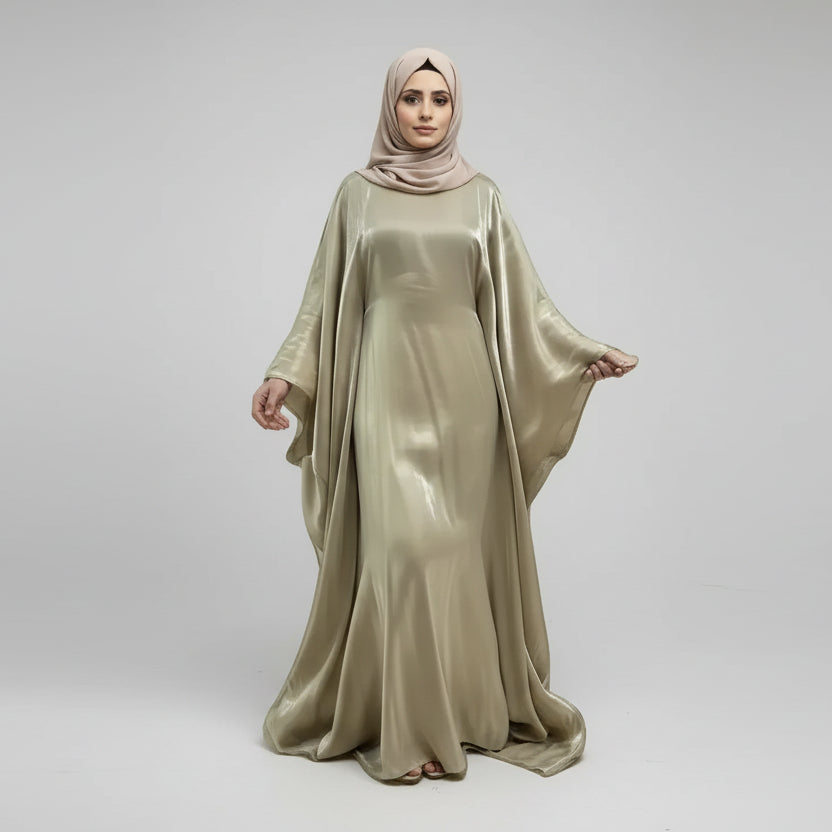 slim fit dress slacks Yaffa Abaya (Black & Gold) main image 1