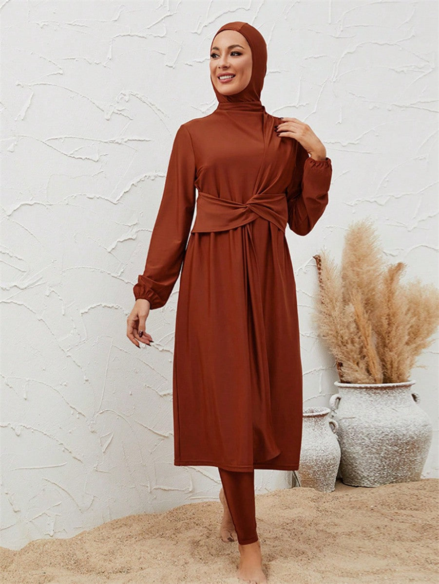 Muslim Women 3 Pieces Set Burkinis Swimwear Swimsuit Halal Bathing Suit #2611036