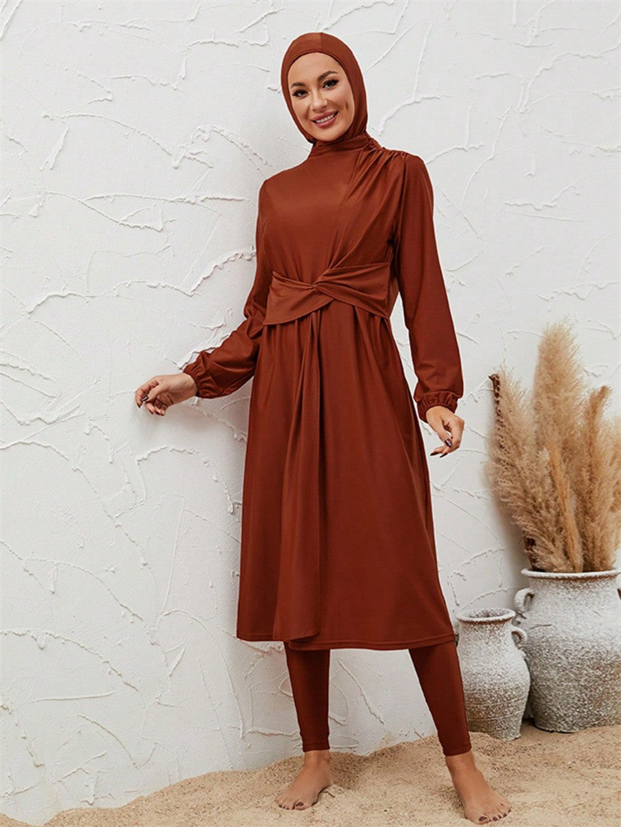 Muslim Women 3 Pieces Set Burkinis Swimwear Swimsuit Halal Bathing Suit #2611036