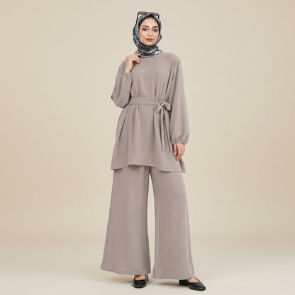 Daily Wear Muslim Women 2 Pieces Set Tops And Pants Suit Set #251325