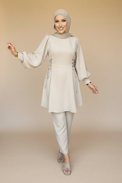 Muslim Women 2 Pieces Tops And Pants Suit Set - Daily Wear - #261215