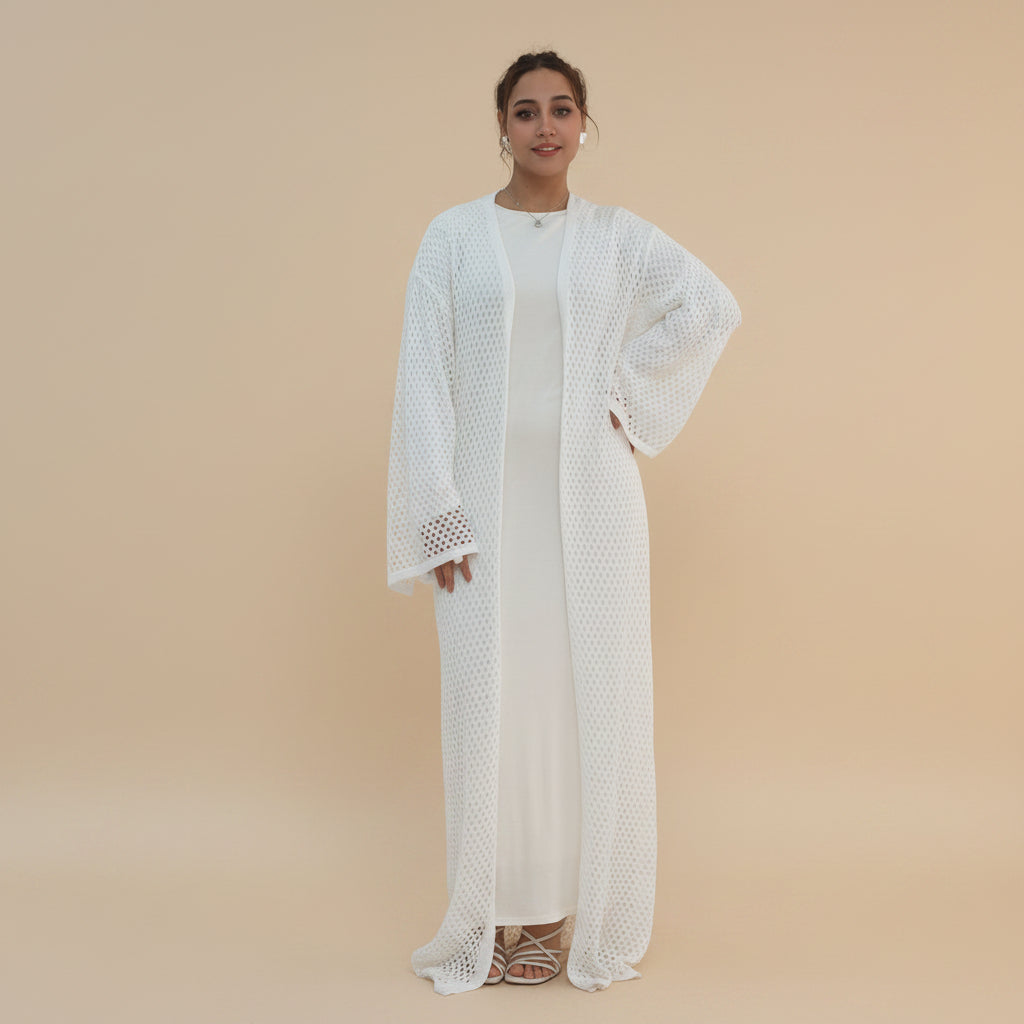 Muslim Women Hollow Open Abaya Dress #261080