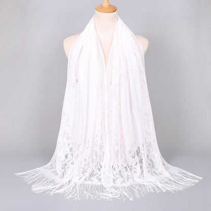 Muslim Women Lace Hollow Tassel Hijab Scarf #26VS068