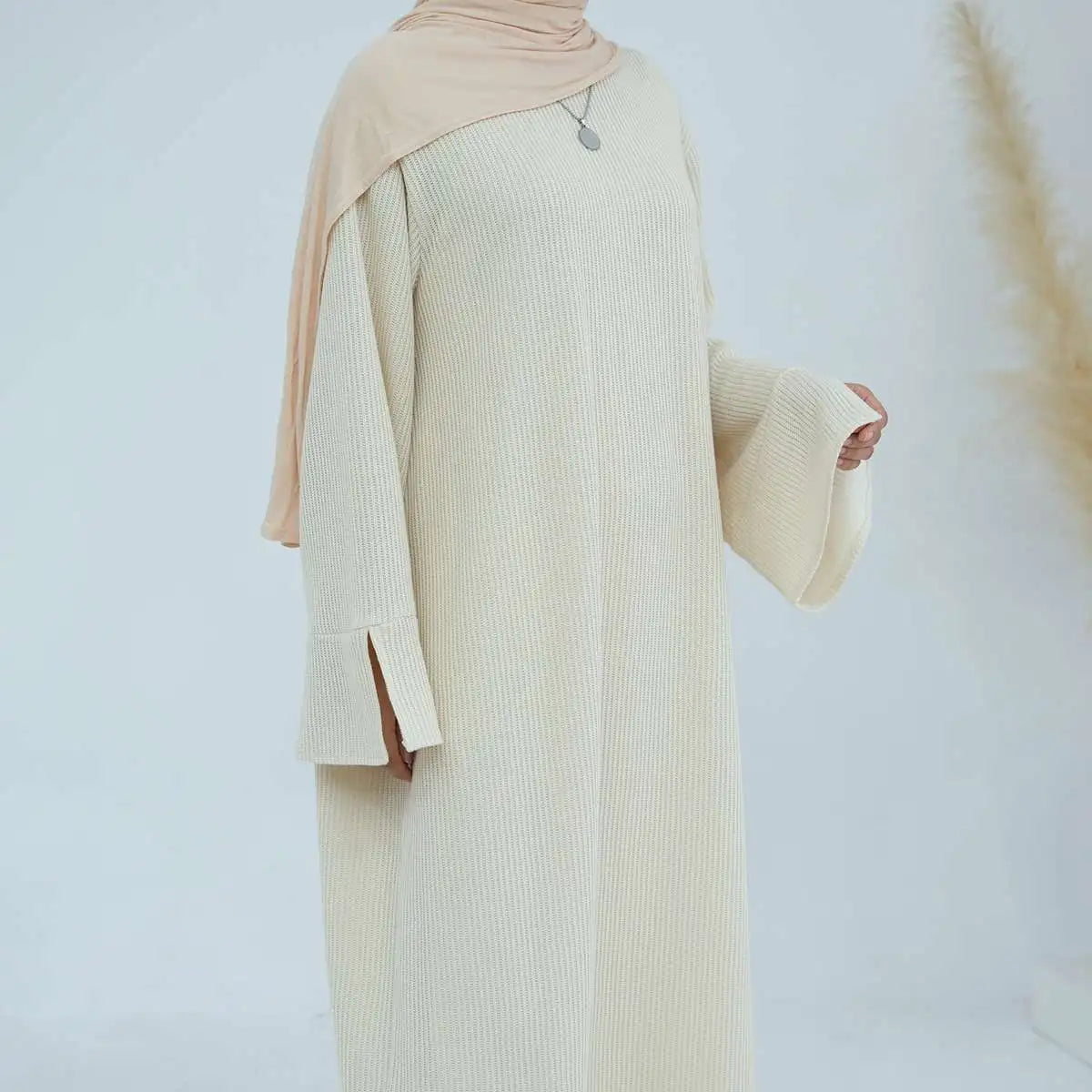 Thick Winter Fall Knitted Abaya Dress