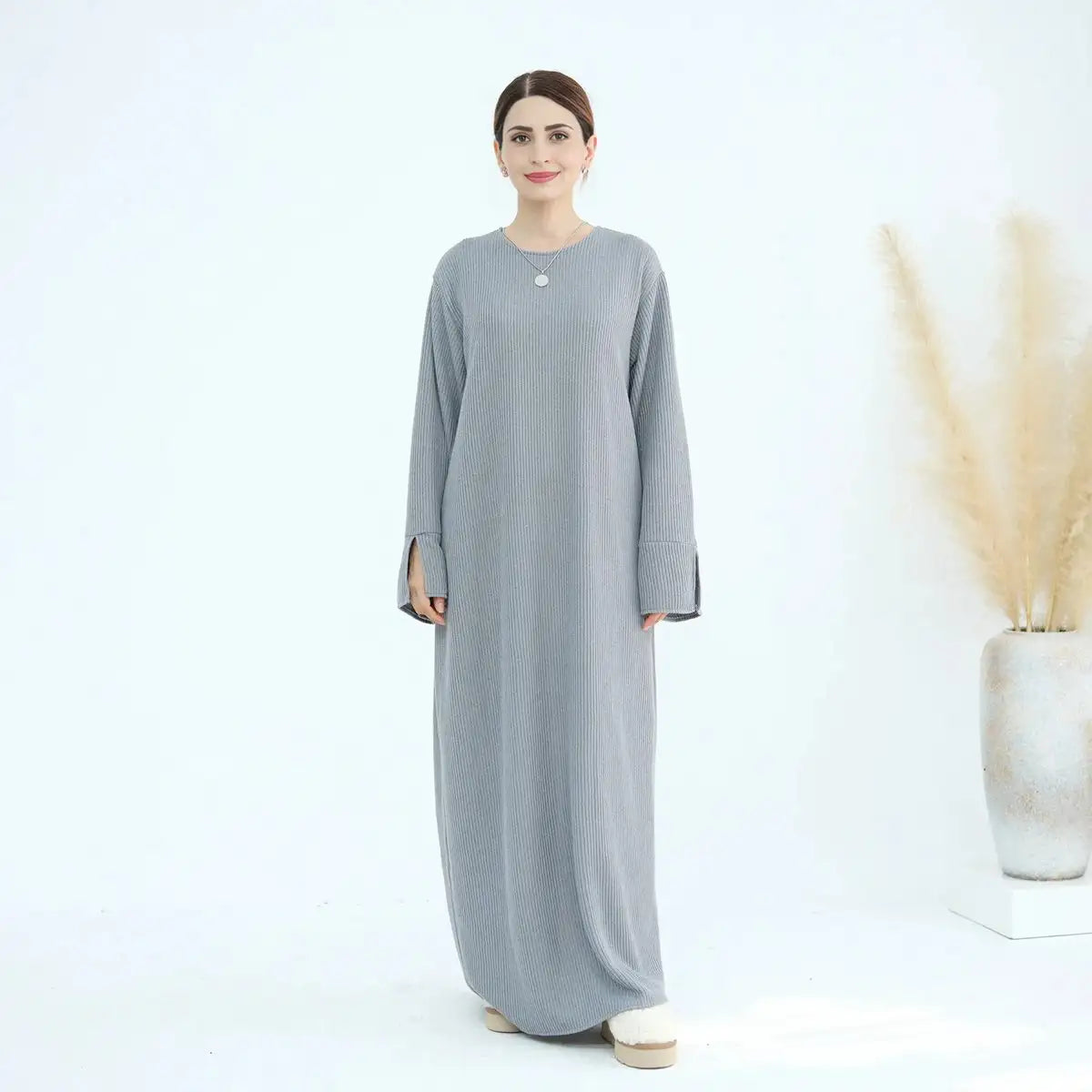 Thick Winter Fall Knitted Abaya Dress