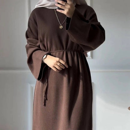 Winter Fall Thick Knitted Abaya Dress #24930