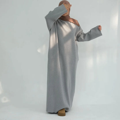 Winter Fall Heavy Thick Knitted Abaya Dress #24916