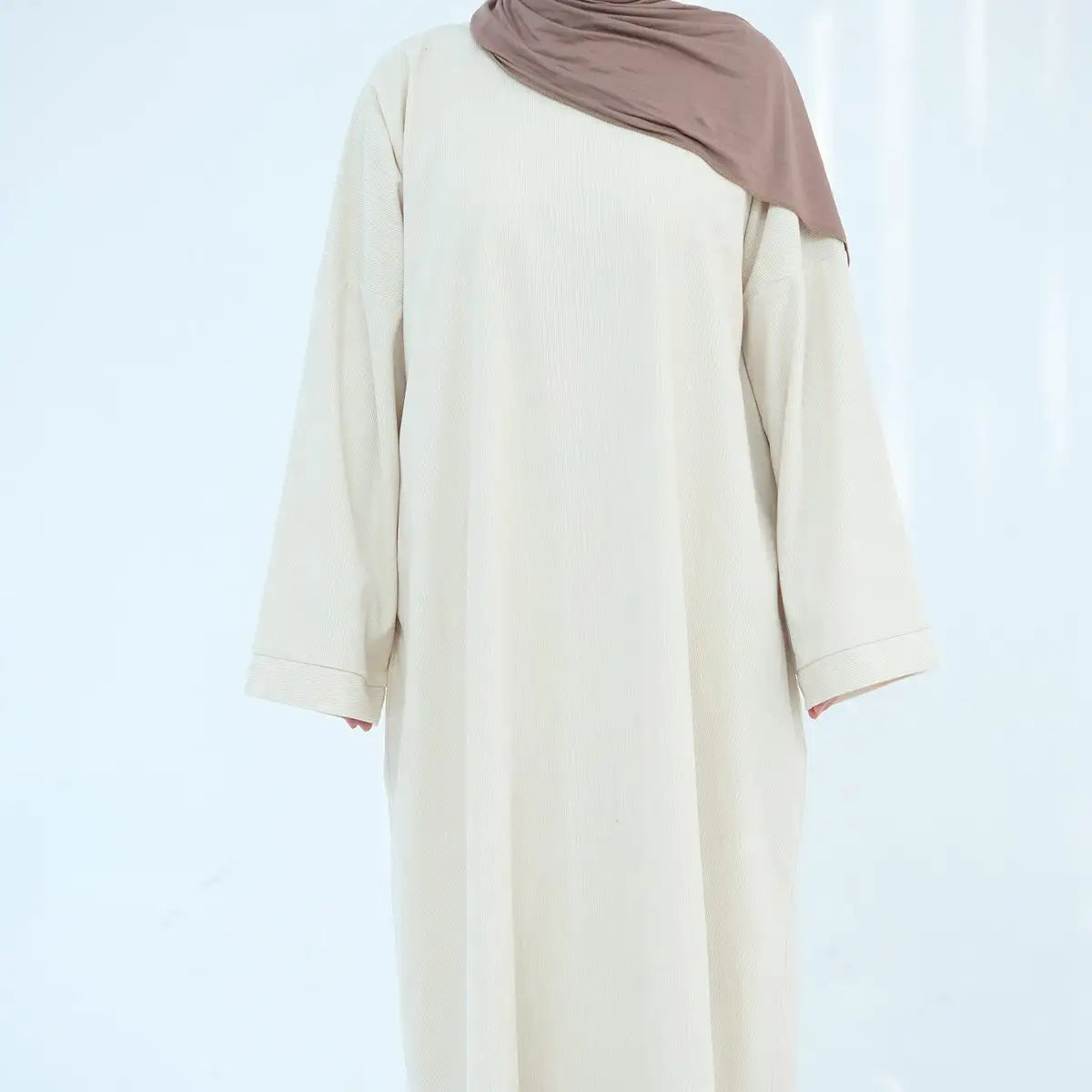 Thick Winter Fall Corduroy Abaya Dress With Pocket #24926