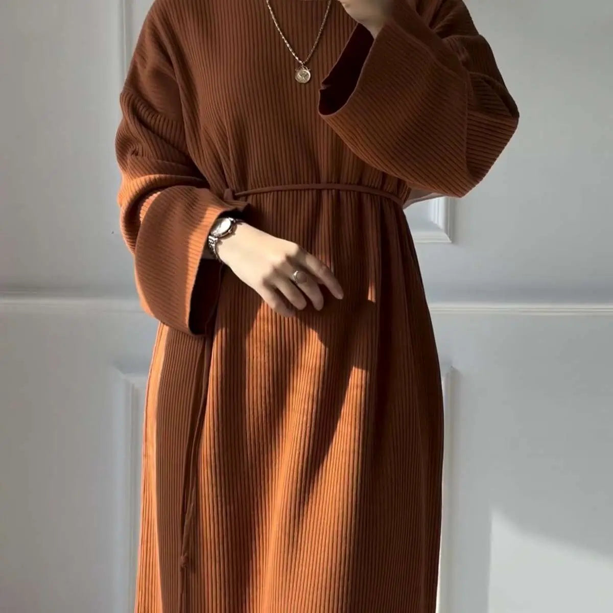 Winter Fall Thick Knitted Abaya Dress #24930