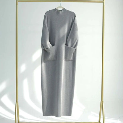 Heavy Thick Winter Fall Knitted Abaya Dress #24917