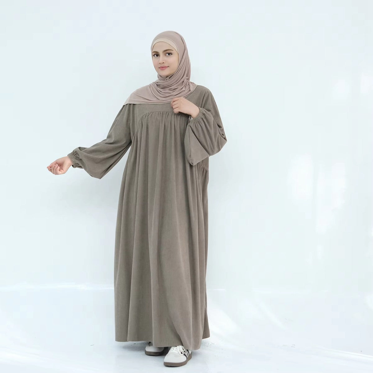 Winter Fall Thick Corduroy Abaya Dress