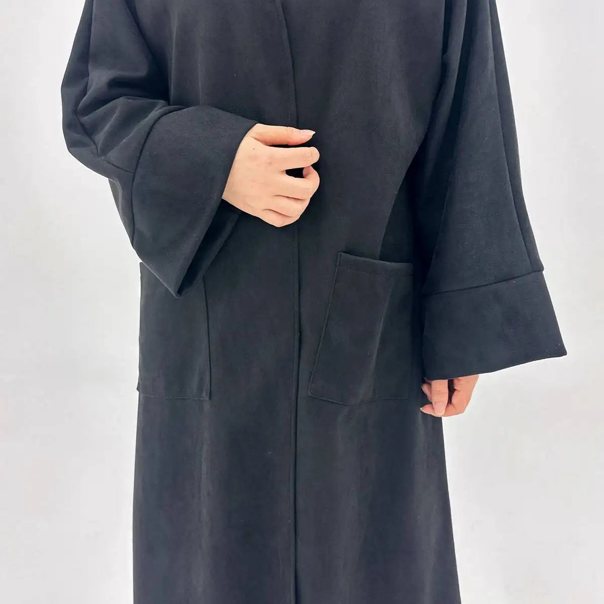 Winter Fall Velvet Cardigan Open Abaya Coat