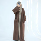 Winter Fall Velvet Cardigan Open Abaya Coat