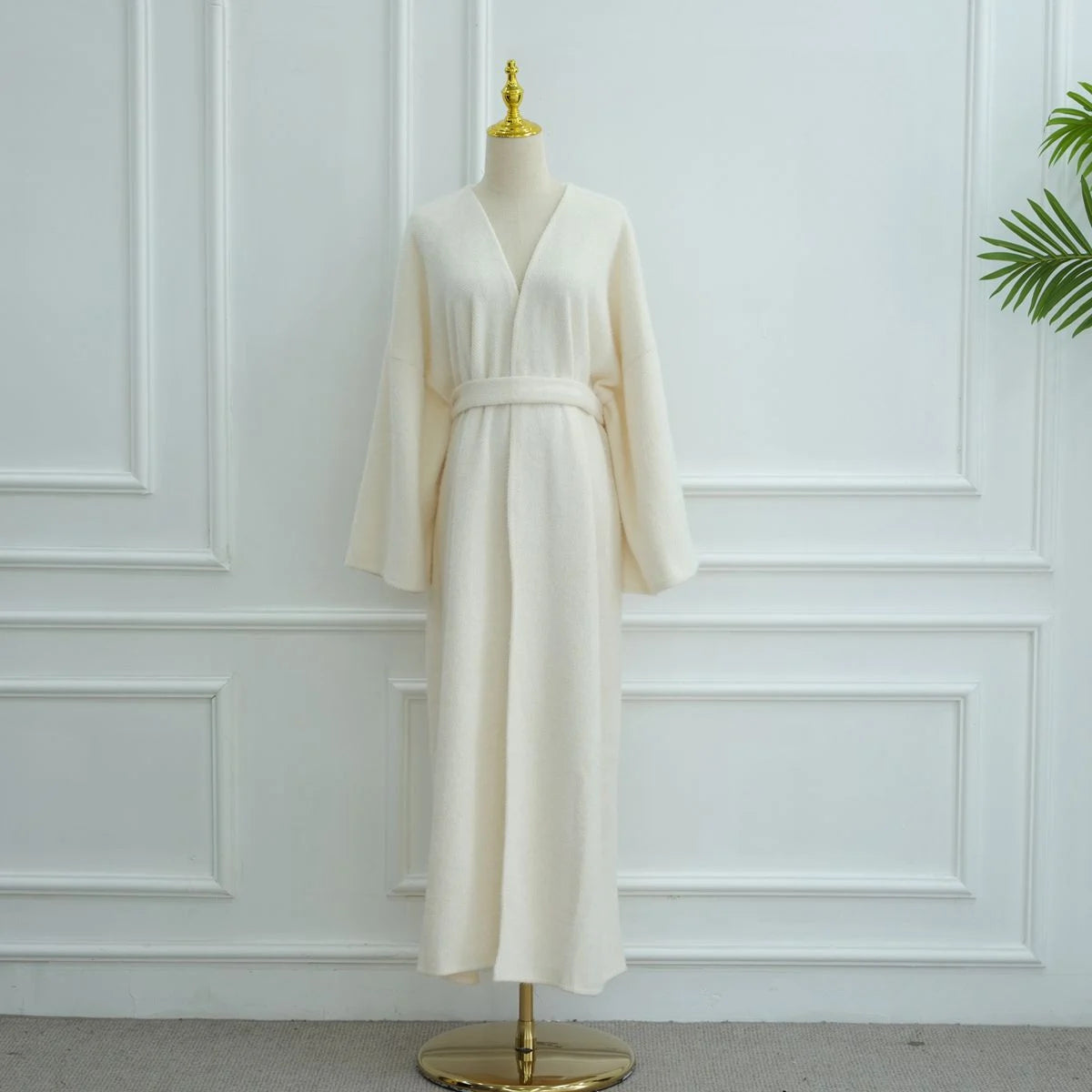 Winter Fall Thick Velvet Open Abaya Dress For Muslim Women #251125