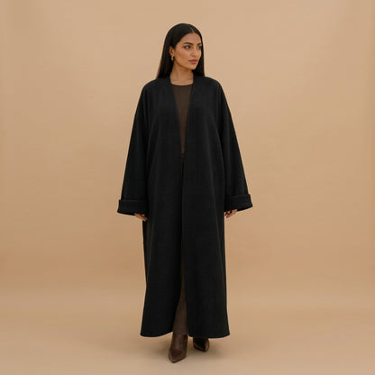 Winter Fall Thick Muslim Women Open Abaya Dress Coat #261405