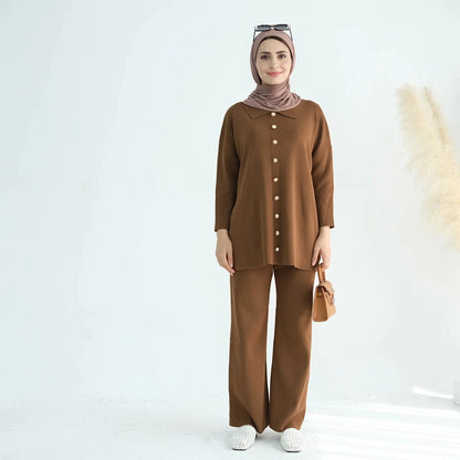 Winter Fall 2 Pieces Set Knitted Tops And Pants Suit Set #25W869