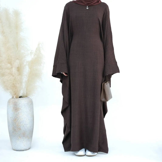 Muslim Women Batwing Sleeve Farasha Abaya Dress