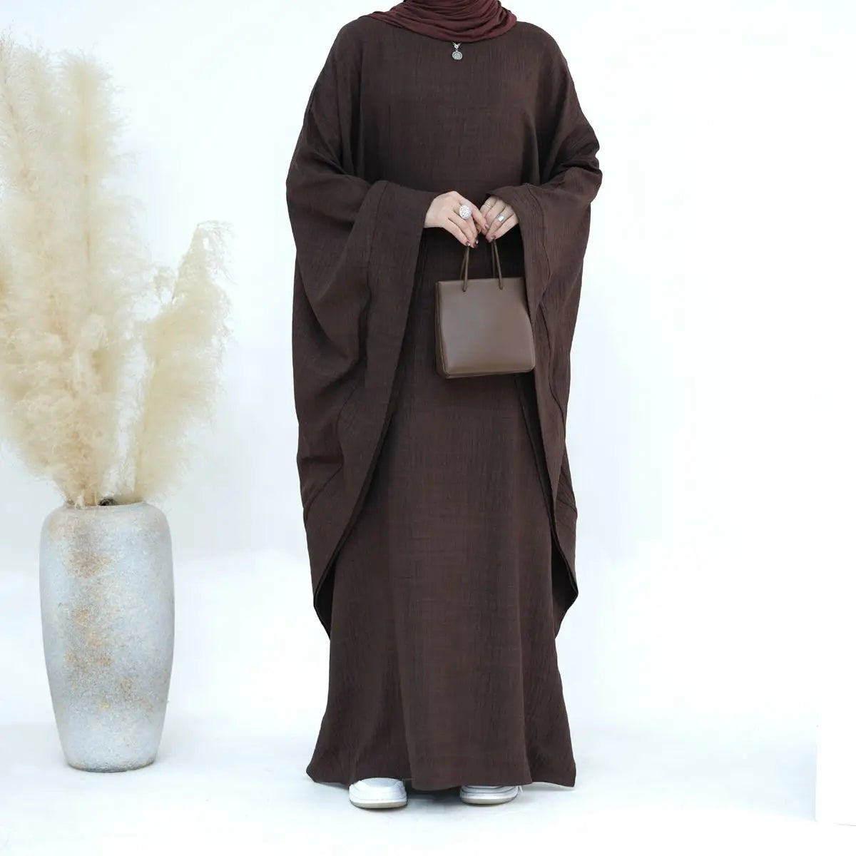 Muslim Women Batwing Sleeve Farasha Abaya Dress