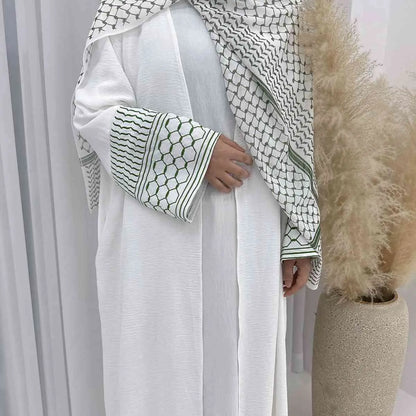 Muslim Women Embroidery Sleeve Open Abaya Dress