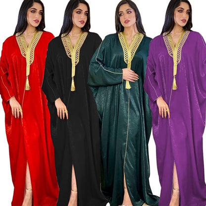 Middle East Dubai Women Kaftan Dress Jalabiya