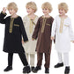 Muslim Arab Kids Boy Embroidered Thobe Suit Set