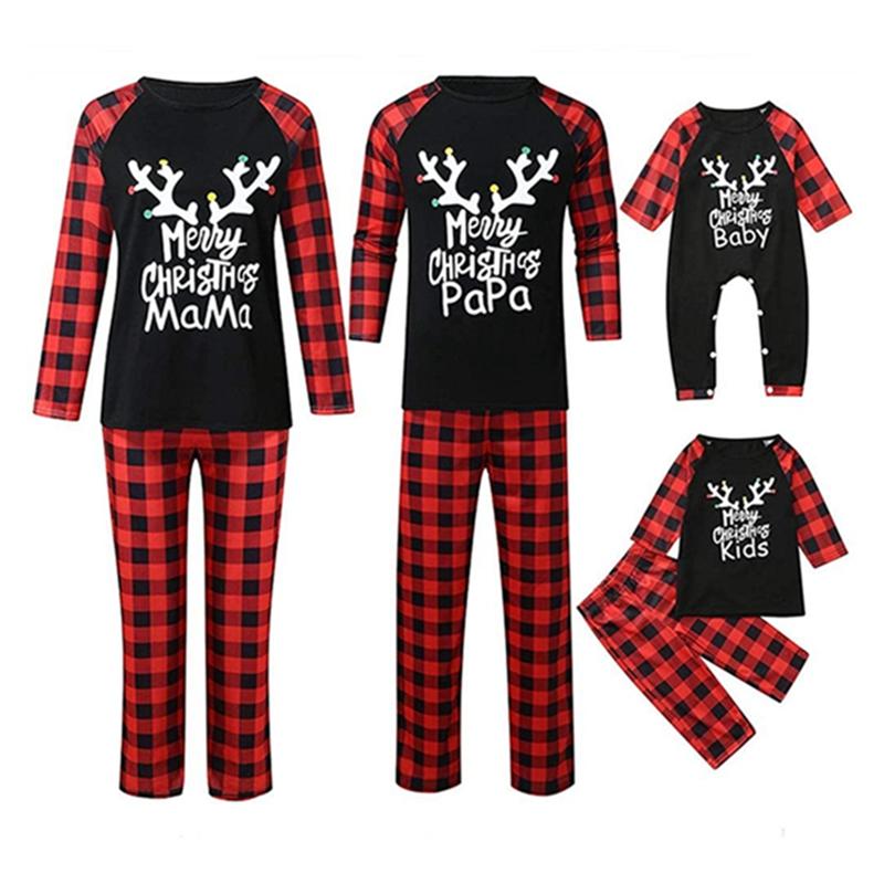 Nighty Sleepwear Sets Christmas Plaid Pajamas Set