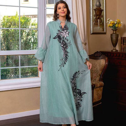 Middle East Dubai Applique Doris Caftan Kaftan Dress