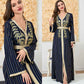 Eid Dress Muslim Women Embroidery Woven Fabric Caftan Kaftan Dress