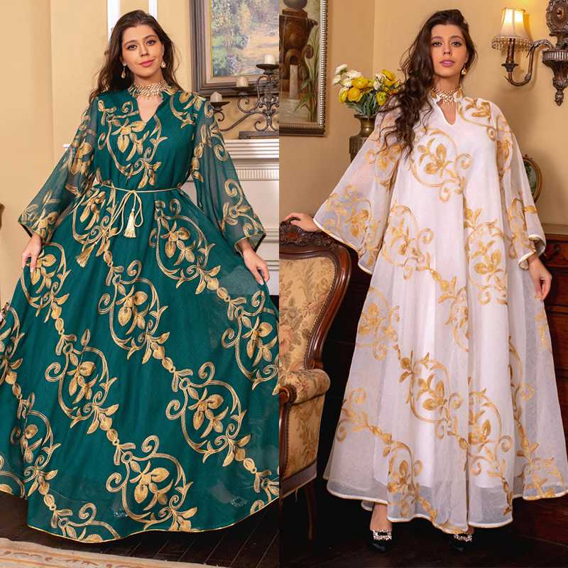Eid Dress Elegant Doris Embroidery Kaftan Dress Caftan