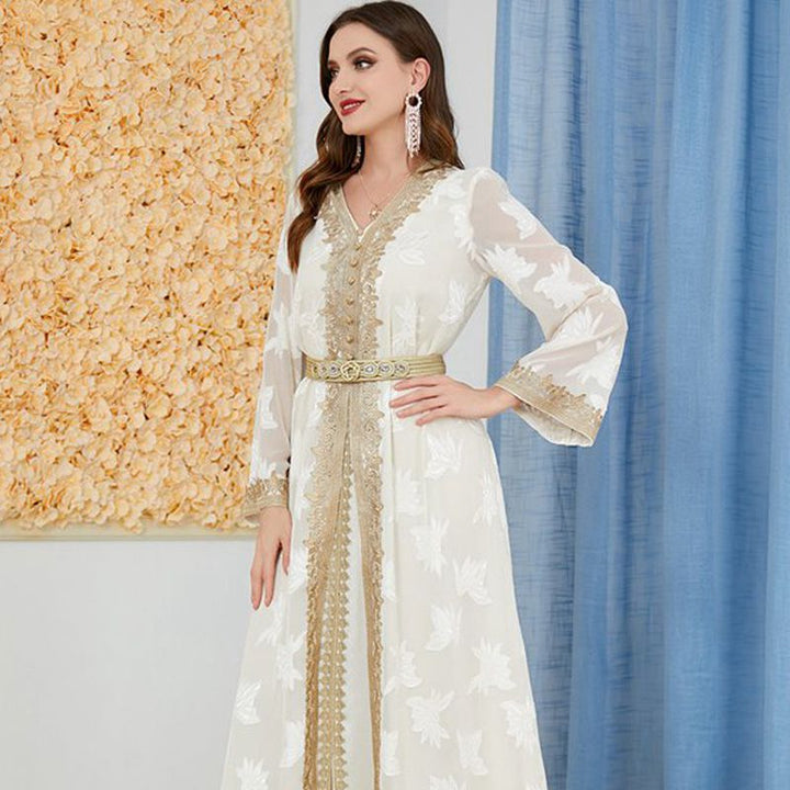 Eid Embroidery Caftan Kaftan Dress For Party And Wedding #25MT203